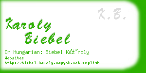 karoly biebel business card